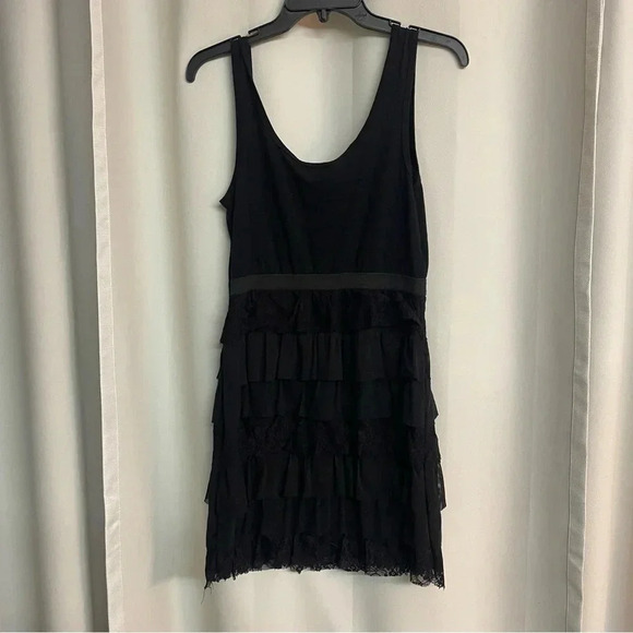 Xhilaration black sleeveless ruffled skirt dress size large - Picture 1 of 7